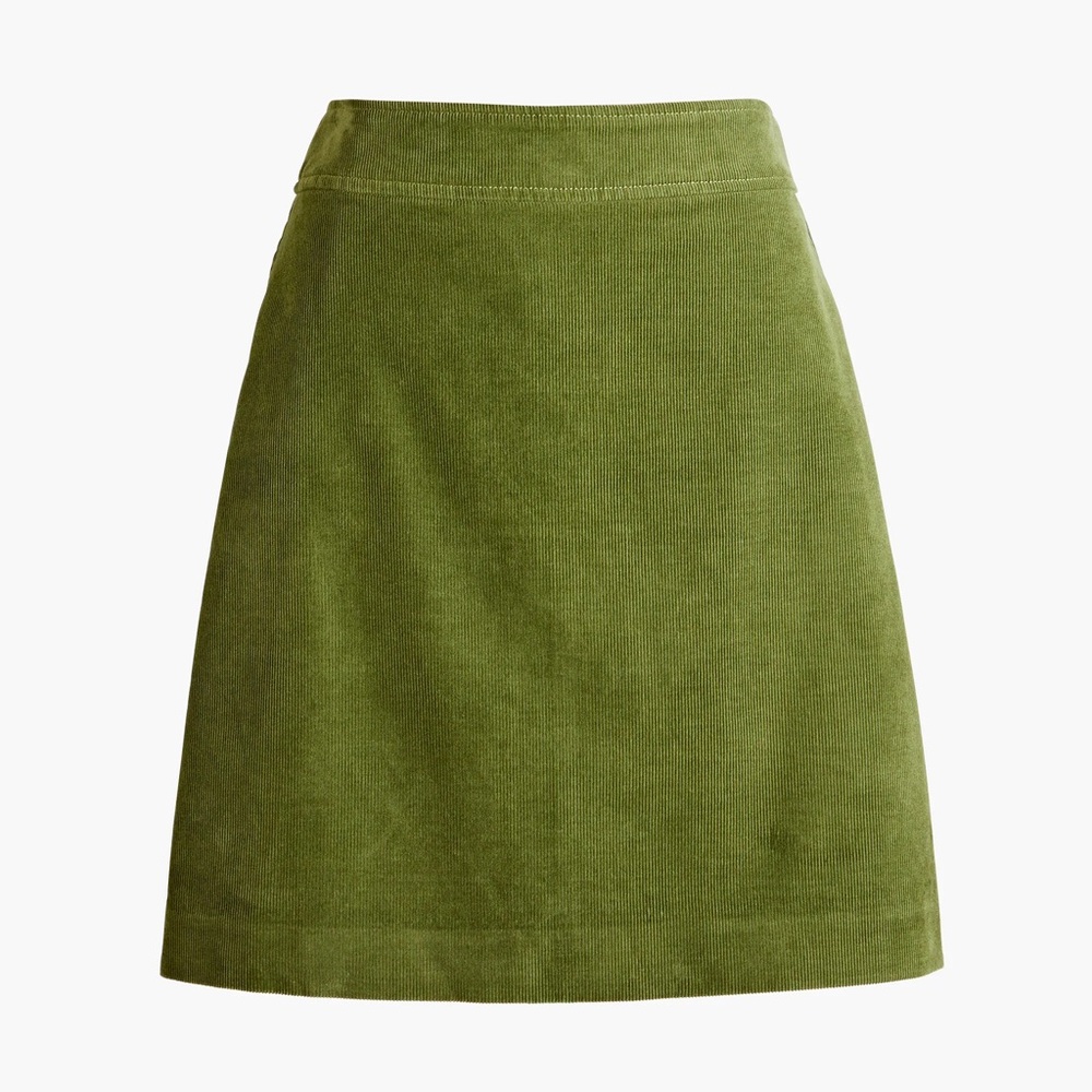 J. Crew Green Mini Skirt Casual Corduroy
